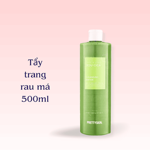 Nước tẩy trang Prettyskin tẩy trang rau má dịu nhẹ sạch sâu và B5 phục hồi da Pretty Skin Hàn Quốc 500ml