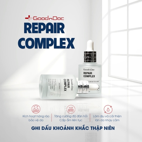 Serum rau má cấp ẩm phục hồi GoodnDoc Centella Collagen Peptide Repair Complex Tinh chất rau má giảm mụn chống lão hoá 30ml (HSD: 16/10/2025)