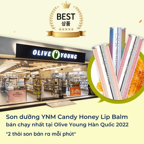 Son dưỡng có màu YNM Candy Honey Lip Balm dưỡng ẩm giúp môi mềm mại căng bóng Hàn Quốc 3g - Màu Đỏ Rượu Crimson Chili (HSD: 18/07/2025)