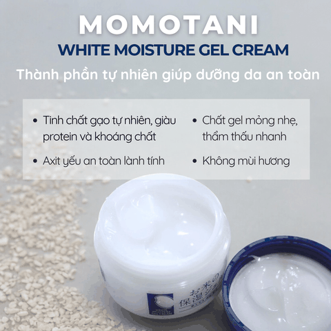 Kem dưỡng trắng Momotani White Moisture Gel Cream cho mặt và cơ thể Nhật Bản 230G 20G