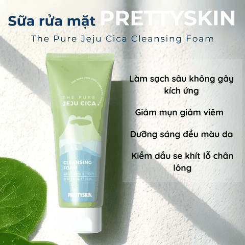 Sữa rửa mặt PrettySkin rau má Jeju Centela, Multi Hydra B5 phục hồi da cấp ẩm làm sạch sâu da dầu mụn khô treatment