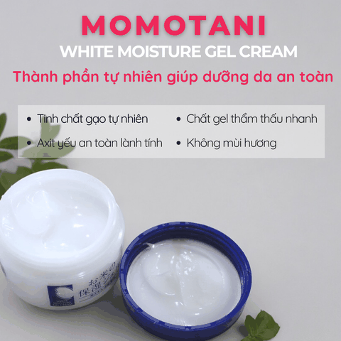 Kem dưỡng trắng Momotani White Moisture Gel Cream cho mặt và cơ thể Nhật Bản 230G 20G