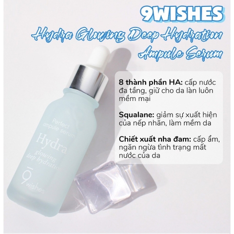 Serum 9wishes Hydra Glowing Deep Hydration dưỡng ẩm và chống lão hoá Minisize 8ml
