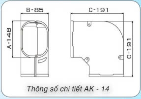 Khớp nối 90 độ cùng mặt phẳng AK-10