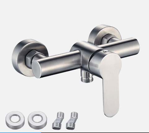 Củ Sen Nóng Lạnh Chất Liệu Inox Mờ 304 Cao Cấp, Kiểu Dáng Tay Trúc Độc Đáo