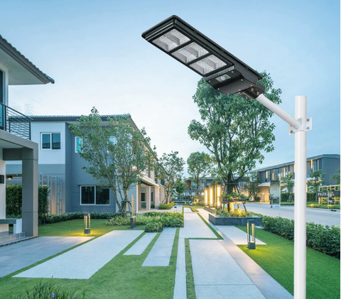 Đèn năng lượng mặt trời điều khiển từ xa ngoài trời nông thôn mới chiếu sáng sân vườn đèn năng lượng mặt trời tích hợp đèn đường