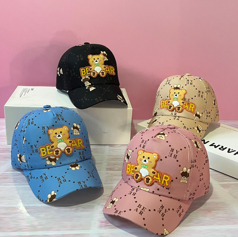 Mũ lưỡi trai cho trẻ sơ sinh 1-4 tuổi hình gấu (phối 4 màu)