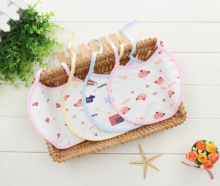 4 yếm ăn dặm dạng dây cột loại A, phối 3 màu