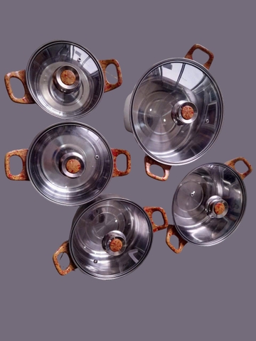 Bộ nồi xoong inox 3 -5 - 6 món 201 loại rẻ