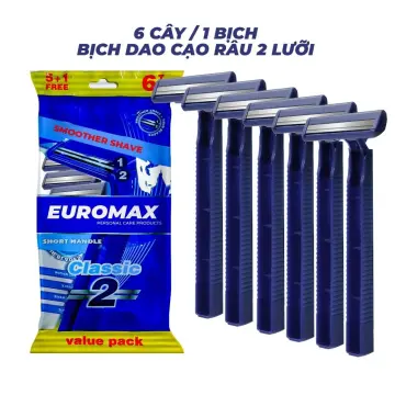 Dao Cạo Râu Euromax Xanh 1 Cây/Túi