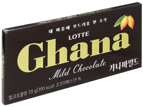 Socola dịu ngọt Lotte Ghana thanh 70g