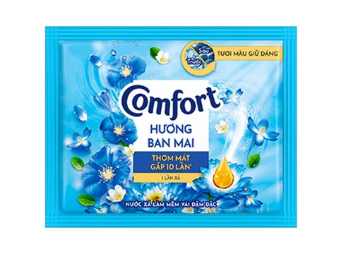 Nước xả vải Comfort đậm đặc một lần xả hương ban mai túi 18ml