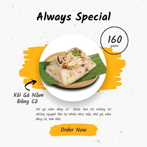 Xôi Gà Nấm Đông Cô gói 160g