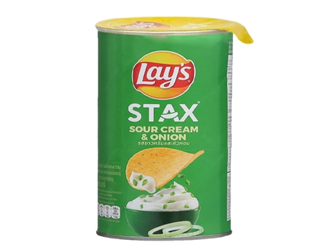 Snack khoai tây vị kem chua hành Lay's Stax lon 42g