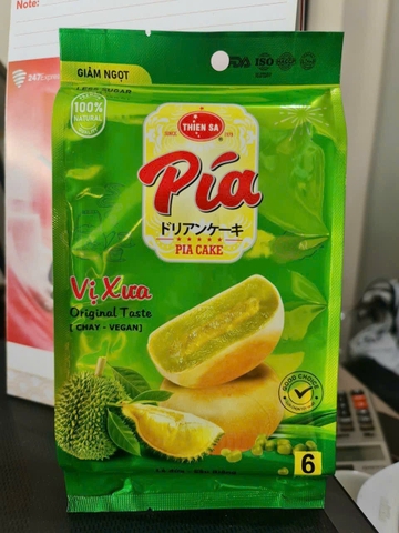 Bánh pía chay mini lá dứa sầu riêng túi 120g