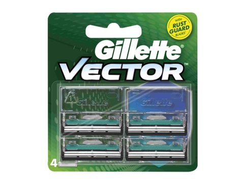 Lưỡi dao Gillette Vector 2 lưỡi Vỉ 4 cái