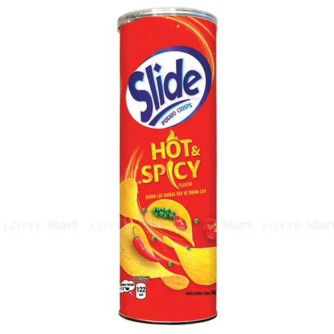 Snack khoai tây vị thơm cay Slide lon 90g