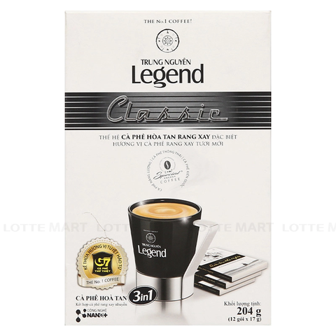 Cà phê hòa tan Trung Nguyên Legend Classic hộp 204g (12 gói x 17g )