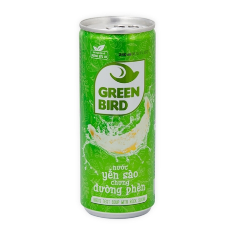 Nước Yến sào chưng đường phèn Green Bird  lon 240ml