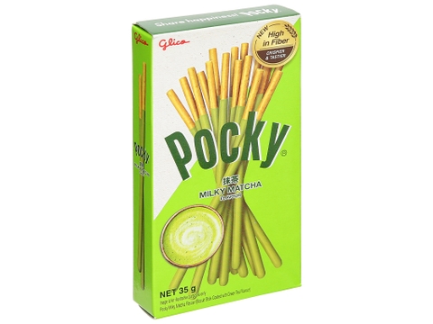 Bánh que Glico Pocky phủ kem trà xanh hộp 35g