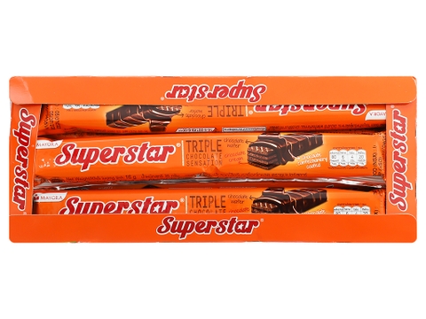 Bánh xốp Super Star chocolate hộp 192g(12.5G x 12 Thanh)