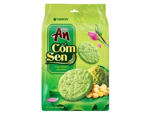 Bánh gạo nướng cốm sen Orion An gói 168g (12 gói)