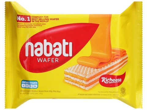 Bánh xốp nhân phô mai Nabati gói 50g