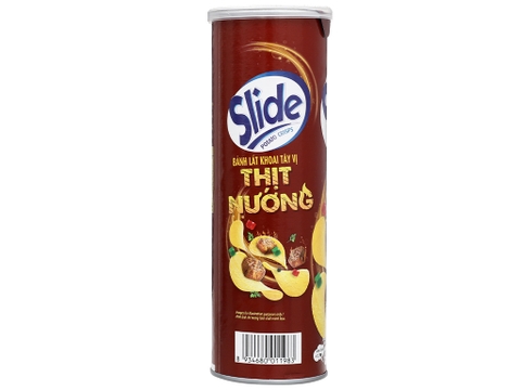 Snack khoai tây vị thịt nướng Slide lon 90g