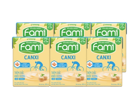 Sữa đậu nành Fami Canxi hộp 200ml
