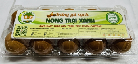 Trứng gà sạch Green Farm hộp 10 cái