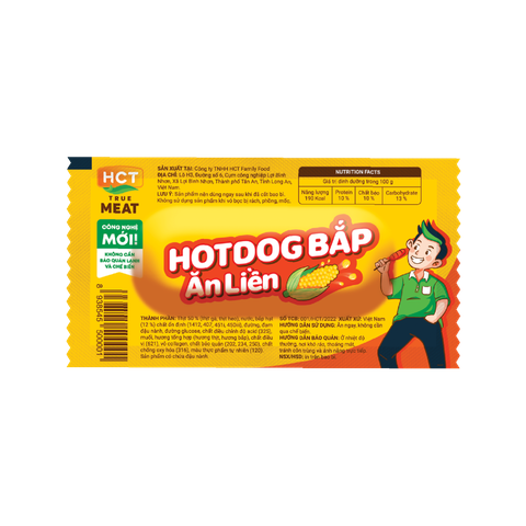 Xúc xích Hotdog bắp ăn liền HCT True Meat 28g