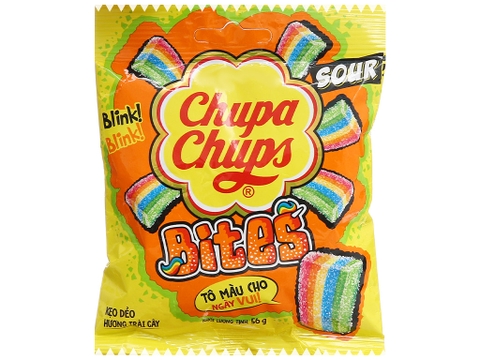 Kẹo dẻo hương trái cây Chupa Chups Sour Belts gói 56g