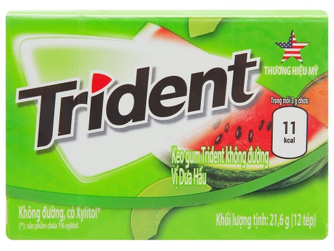 Kẹo gum không đường Trident hương dưa hấu hộp 21.6g