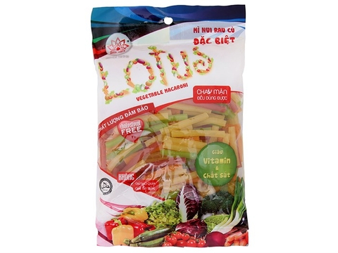 Nui rau củ ống dài Lotus gói 200g