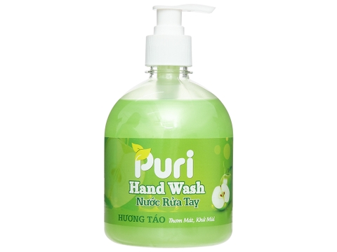 Nước rửa tay Puri hương táo chai 500ml