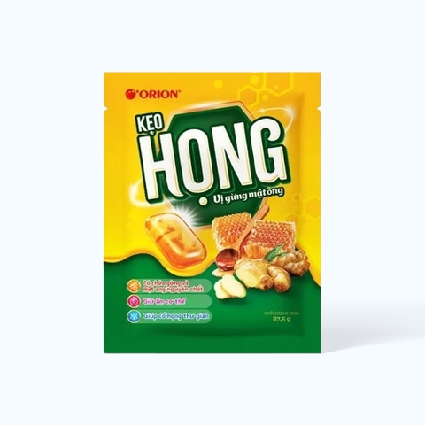 Kẹo họng vị gừng mật ong Orion gói 87.5g