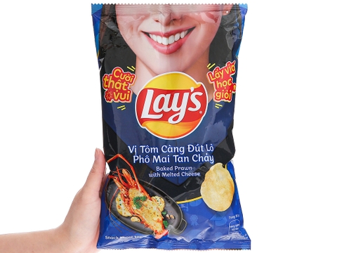 Snack vị tôm càng đút lò phô mai tan chảy Lay's gói 90g