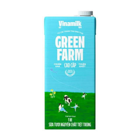 Sữa Tươi Nguyên Chất Tiệt Trùng Vinamilk Green Farm Không Đường Hộp 1L