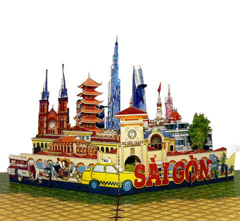 Thiệp 3D Saigon mô hình