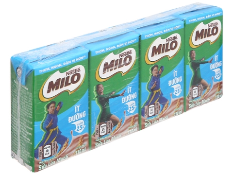 Sữa lúa mạch ít đường Milo hộp 110ml