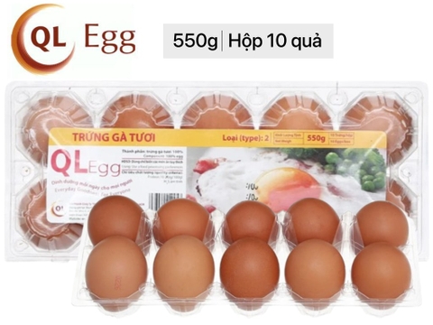 Trứng gà QLEgg hộp 10 quả