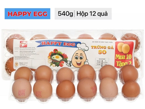 Trứng gà tươi Happy Egg hộp 12 quả