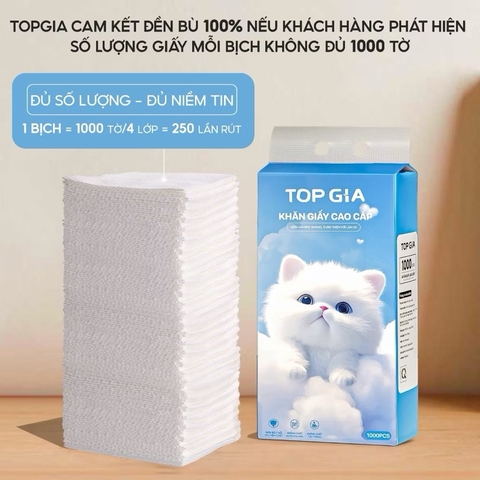 Khăn giấy rút treo tường TOPGIA (1000 tờ/bịch)