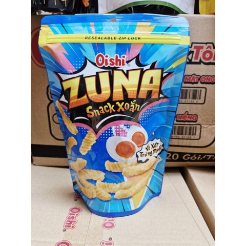 Snack xoắn Oishi Zuna vị xốt trứng muối gói 65g