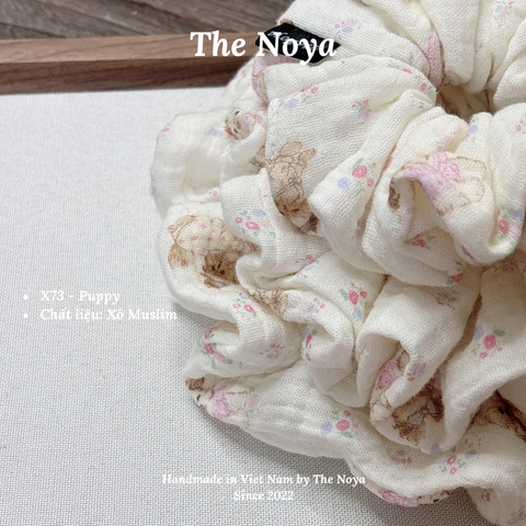 Puppy Srunchies dây buộc tóc siêu phồng chất xô muslin handmade by The Noya X73