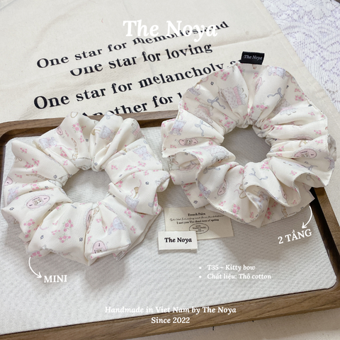[SIÊU TO] Scrunchies hoạ tiết KITTY BOW xinh iu 2 KIỂU by The Noya T35
