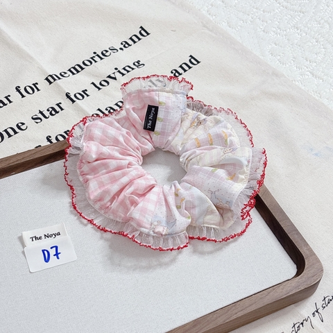 [Mã D1-D9] Dây buộc tóc scrunchies siêu phồng hoạ tiết dễ thương by The Noya