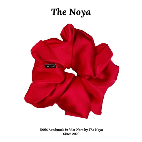 Thun buộc tóc lụa Scrunchies oversize màu trơn đẹp phong cách Hàn Quốc cho nữ The Noya ST07