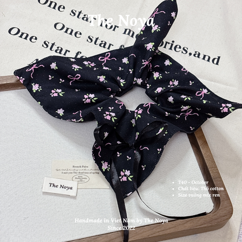 October Scrunchies - Dây buộc tóc chất Thô Cotton dày may siêu kĩ handmade by The Noya T40