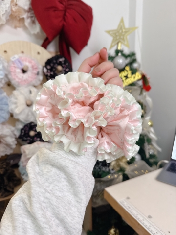 Scrunchie Cẩm Tú Cầu The Noya Thiết Kế Cao Cấp Siêu Bồng Bềnh Phối Ren CT04